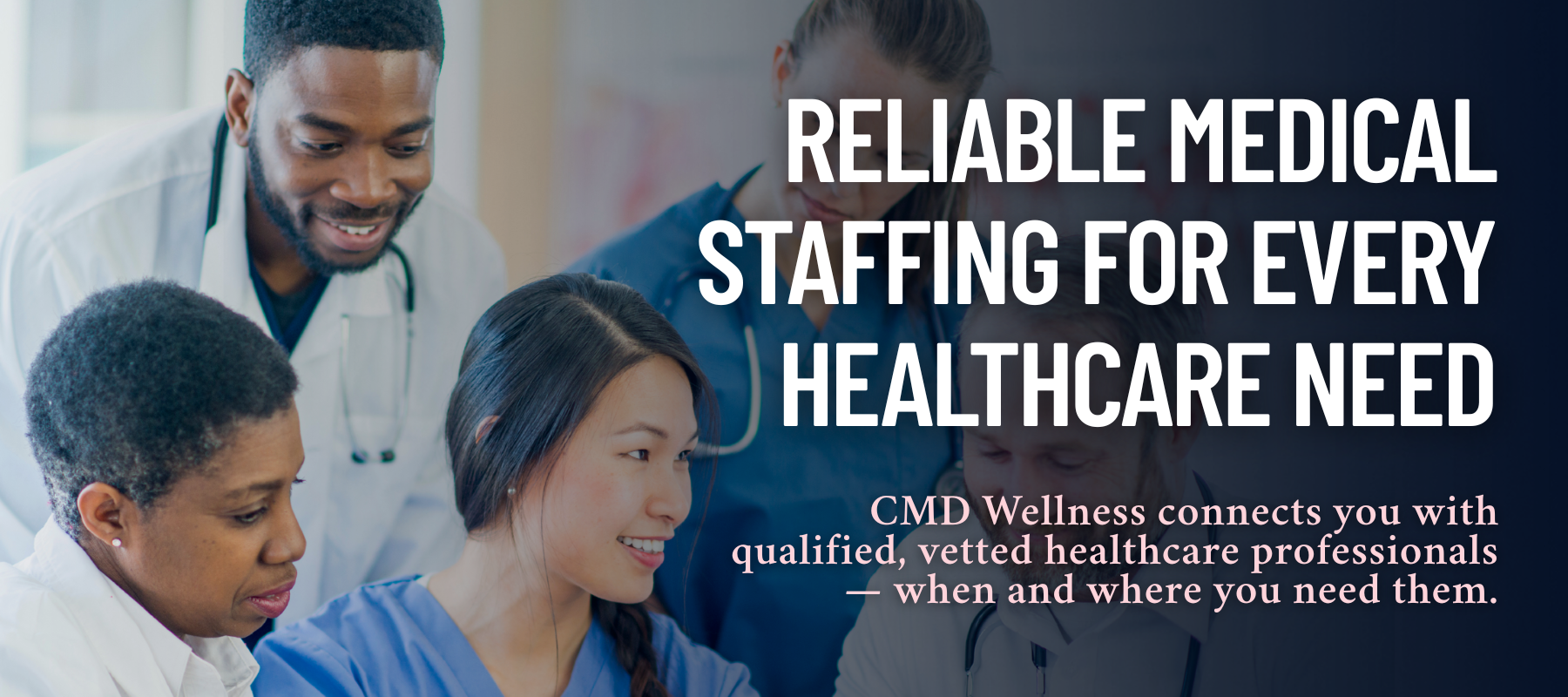 CMD Wellness medical professionals collaborating in a clinical workplace setting.